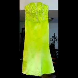 Alfred Angelo lime strapless prom dress sz 14